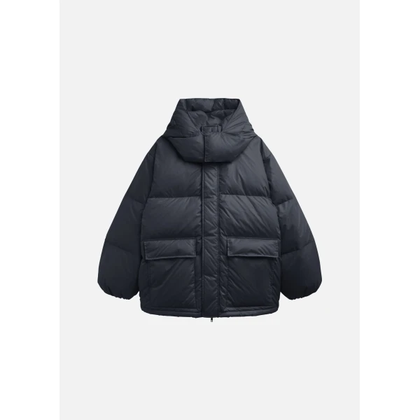 The Frankie Shop Riom Hooded Puffer Jacket - Black - Oversized Minimalist Jackets in Black - Shop at Luxury Shoes 