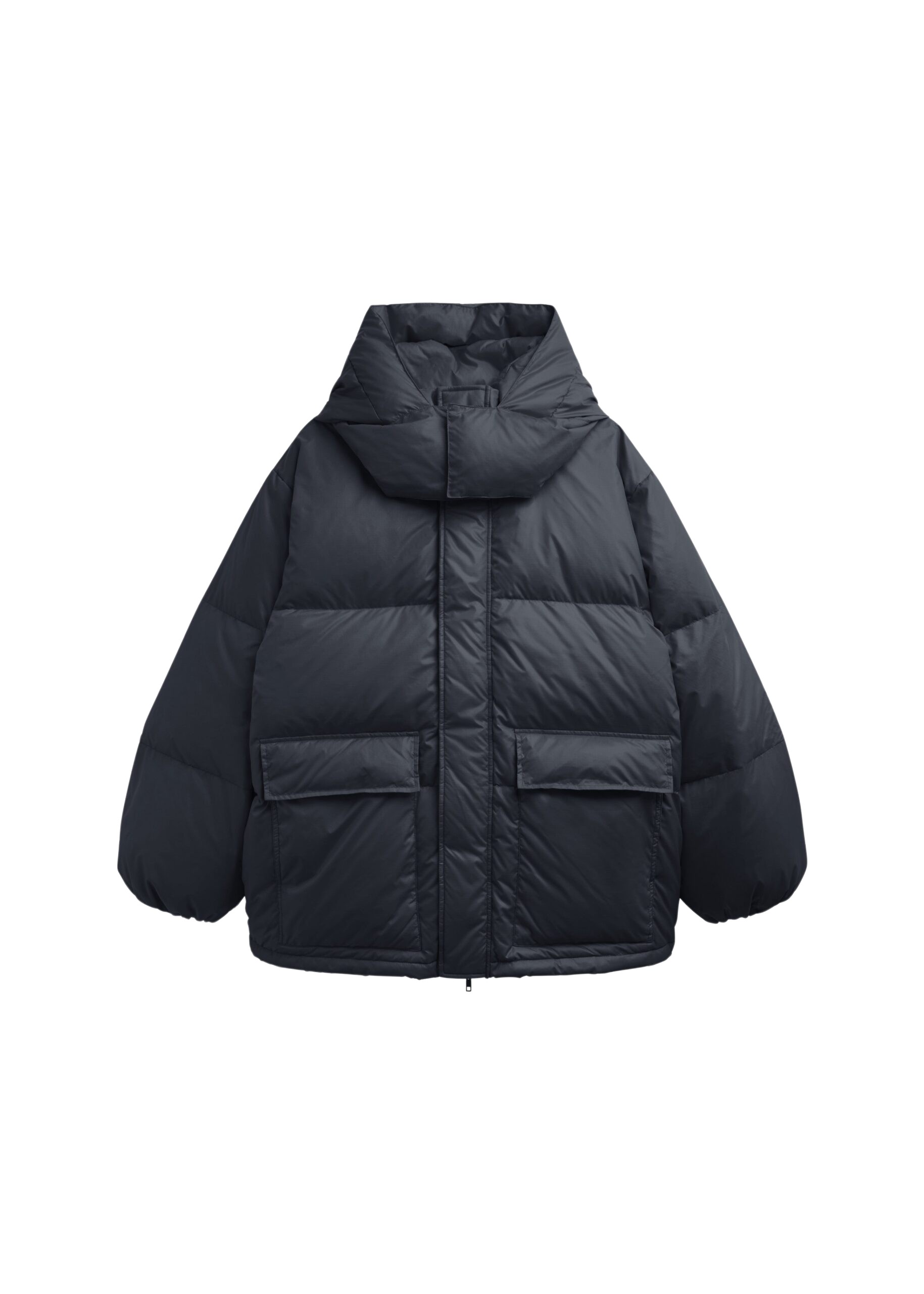 The Frankie Shop Riom Hooded Puffer Jacket - Black - Oversized Minimalist Jackets in Black - Shop at Luxury Shoes 