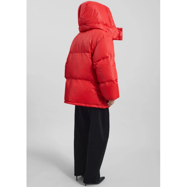 The Frankie Shop Riom Hooded Puffer Jacket - Red - Oversized Minimalist Jackets in Red - Shop at Luxury Shoes 