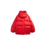 The Frankie Shop Riom Hooded Puffer Jacket - Red - Oversized Minimalist Jackets in Red - Shop at Luxury Shoes 
