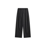 The Frankie Shop Ripley Flannel Pleated Trousers - Dark Grey - Oversized Minimalist Pants in Grey - Shop at Luxury Shoes 