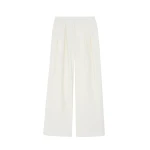 The Frankie Shop Ripley Pleated Trousers - Ivory - Oversized Minimalist Pants in Ivory - Shop at Luxury Shoes 