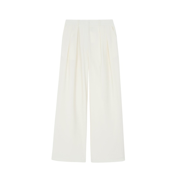 The Frankie Shop Ripley Pleated Trousers - Ivory - Oversized Minimalist Pants in Ivory - Shop at Luxury Shoes 