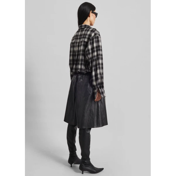 The Frankie Shop Risarven Faux Leather Bermuda Shorts - Black - Oversized Minimalist Shorts in Black - Shop at Luxury Shoes 