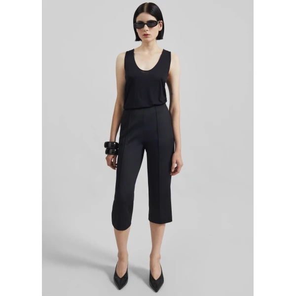 The Frankie Shop Rivoli Capri Pants - Black - Oversized Minimalist Pants in Black - Shop at Luxury Shoes 