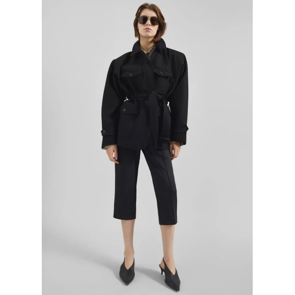 The Frankie Shop Rivoli Capri Pants - Black - Oversized Minimalist Pants in Black - Shop at Luxury Shoes 