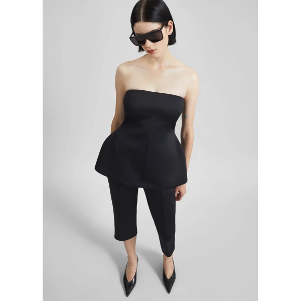 The Frankie Shop Rivoli Hourglass Top - Black - Oversized Minimalist Tops in Black - Shop at Luxury Shoes 