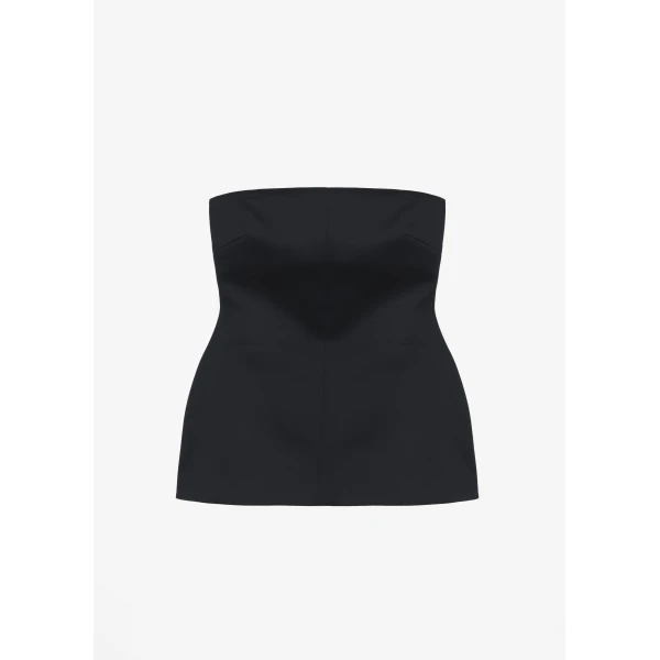 The Frankie Shop Rivoli Hourglass Top - Black - Oversized Minimalist Tops in Black - Shop at Luxury Shoes 