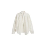 The Frankie Shop Roanne Fluid Double Shirt - Cream - Oversized Minimalist Tops in Ivory - Shop at Luxury Shoes 