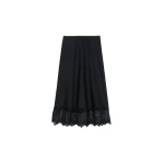 The Frankie Shop Rosyth Lace Midi Skirt - Black - Oversized Minimalist Skirts in Black - Shop at Luxury Shoes 