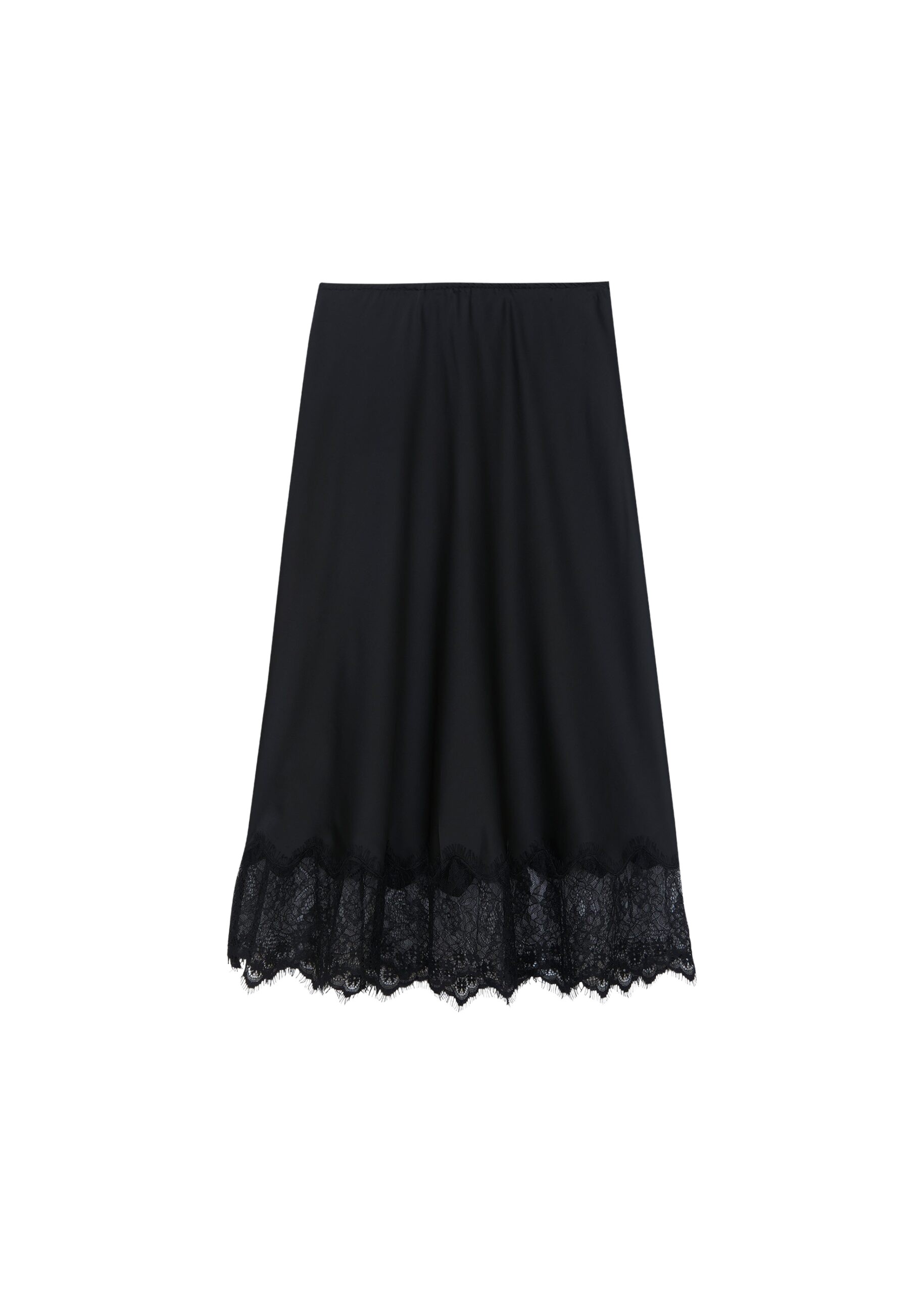 The Frankie Shop Rosyth Lace Midi Skirt - Black - Oversized Minimalist Skirts in Black - Shop at Luxury Shoes 
