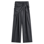 The Frankie Shop Rovigo Scarf Wrap Pants - Grey Stripe - Oversized Minimalist Pants in Grey - Shop at Luxury Shoes 