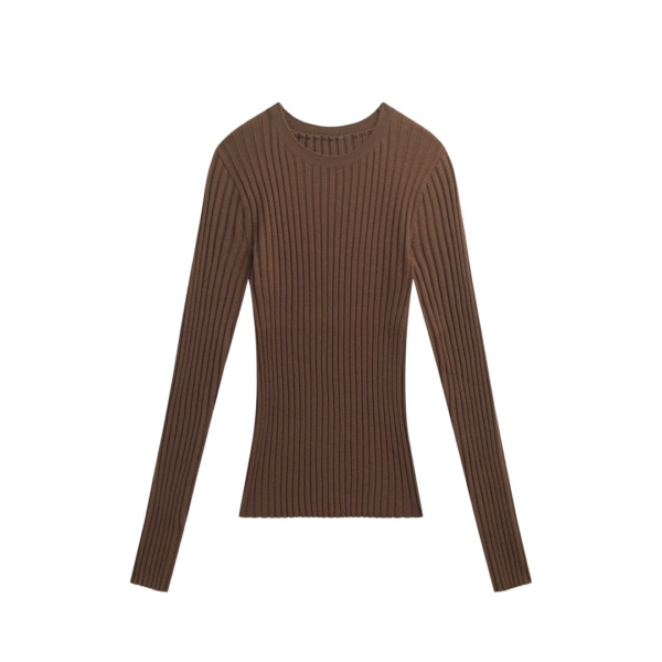 The Frankie Shop Ruan Ribbed Knit Top – Brown