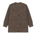 The Frankie Shop Ruhr Oversized Mohair Cardigan - Brown - Oversized Minimalist Knitwear in Brown - Shop at Luxury Shoes 
