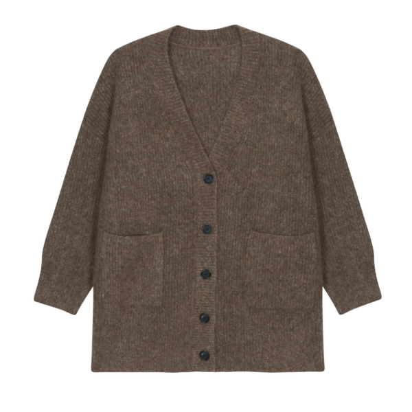 The Frankie Shop Ruhr Oversized Mohair Cardigan – Brown