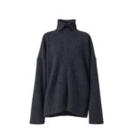 The Frankie Shop Saclay Oversized Zip-Up Cardigan - Charcoal - Oversized Minimalist Knitwear in Blue - Shop at Luxury Shoes 