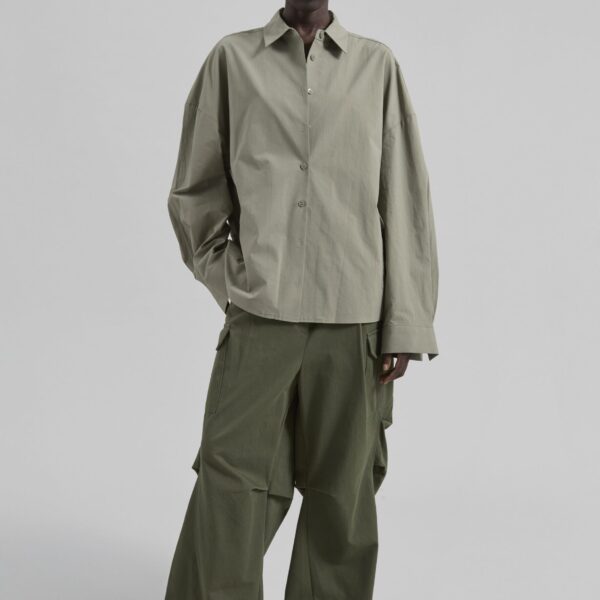 The Frankie Shop Sancey Cargo Pocket Shirt – Olive, view 3