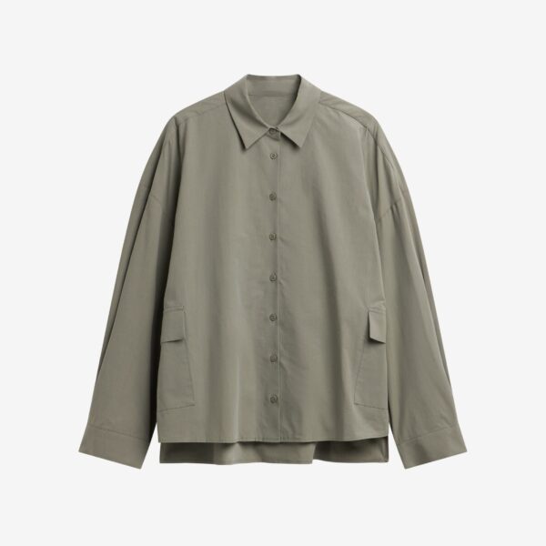 The Frankie Shop Sancey Cargo Pocket Shirt – Olive, view 8