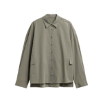 The Frankie Shop Sancey Cargo Pocket Shirt - Olive - Oversized Minimalist Tops in Green - Shop at Luxury Shoes 