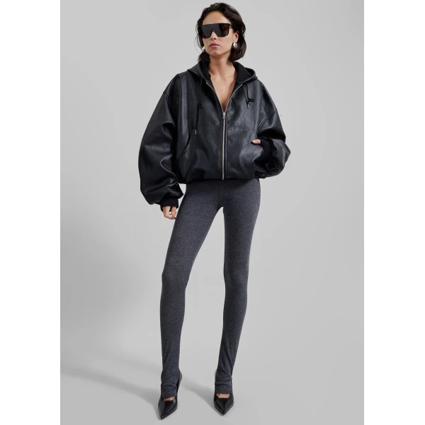 The Frankie Shop Santiago Faux Leather Jacket - Black - Oversized Minimalist Jackets in Black - Shop at Luxury Shoes 