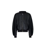 The Frankie Shop Santiago Faux Leather Jacket - Black - Oversized Minimalist Jackets in Black - Shop at Luxury Shoes 