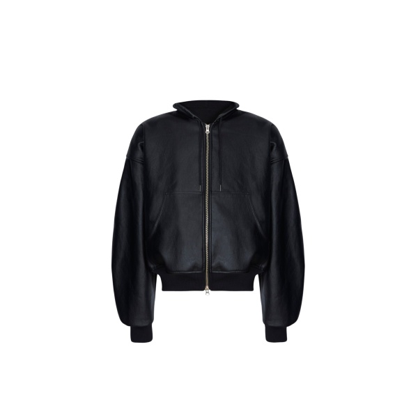 The Frankie Shop Santiago Faux Leather Jacket - Black - Oversized Minimalist Jackets in Black - Shop at Luxury Shoes 
