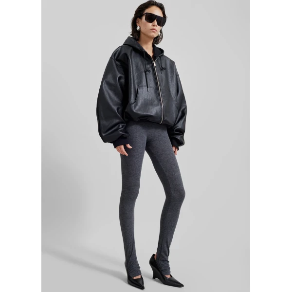 The Frankie Shop Santiago Faux Leather Jacket - Black - Oversized Minimalist Jackets in Black - Shop at Luxury Shoes 