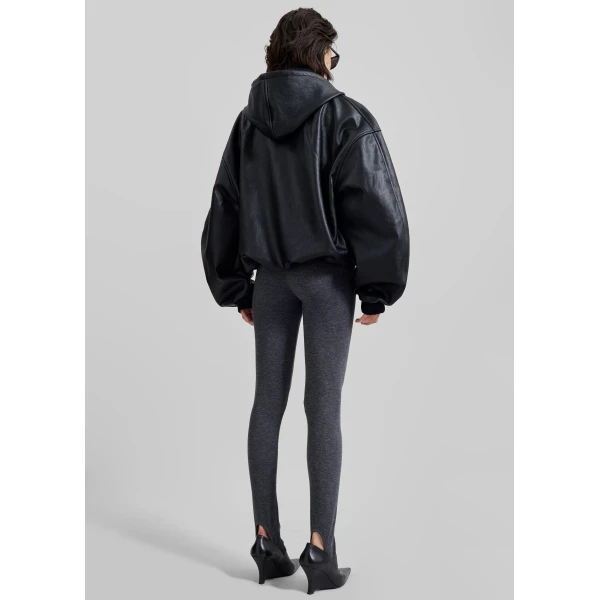 The Frankie Shop Santiago Faux Leather Jacket - Black - Oversized Minimalist Jackets in Black - Shop at Luxury Shoes 