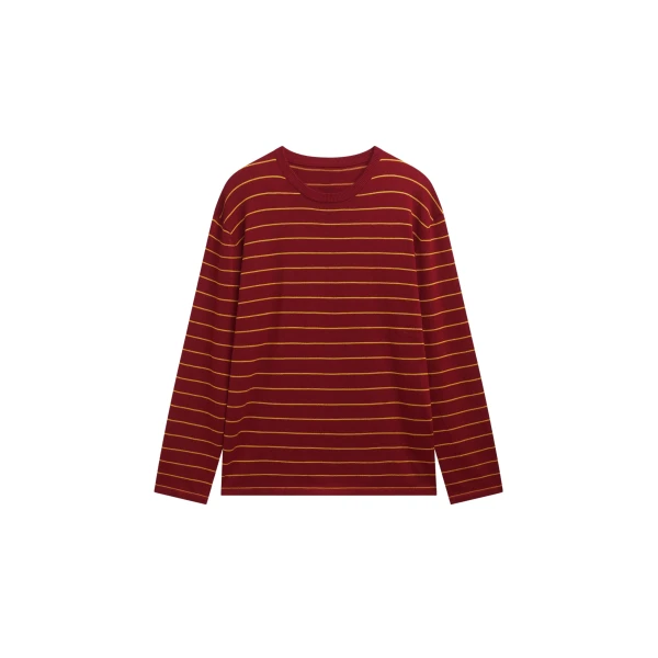 The Frankie Shop Sena Knit Pullover - Red/Yellow Stripe - Oversized Minimalist Knitwear in Red - Shop at Luxury Shoes 