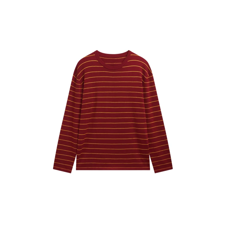 The Frankie Shop Sena Knit Pullover - Red/Yellow Stripe - Oversized Minimalist Knitwear in Red - Shop at Luxury Shoes 