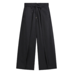 The Frankie Shop Sirsa Double Belt Loop Trousers - Black Plaid - Oversized Minimalist Pants in Black - Shop at Luxury Shoes 