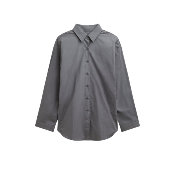 The Frankie Shop Skara Belted Shirt – Slate Grey