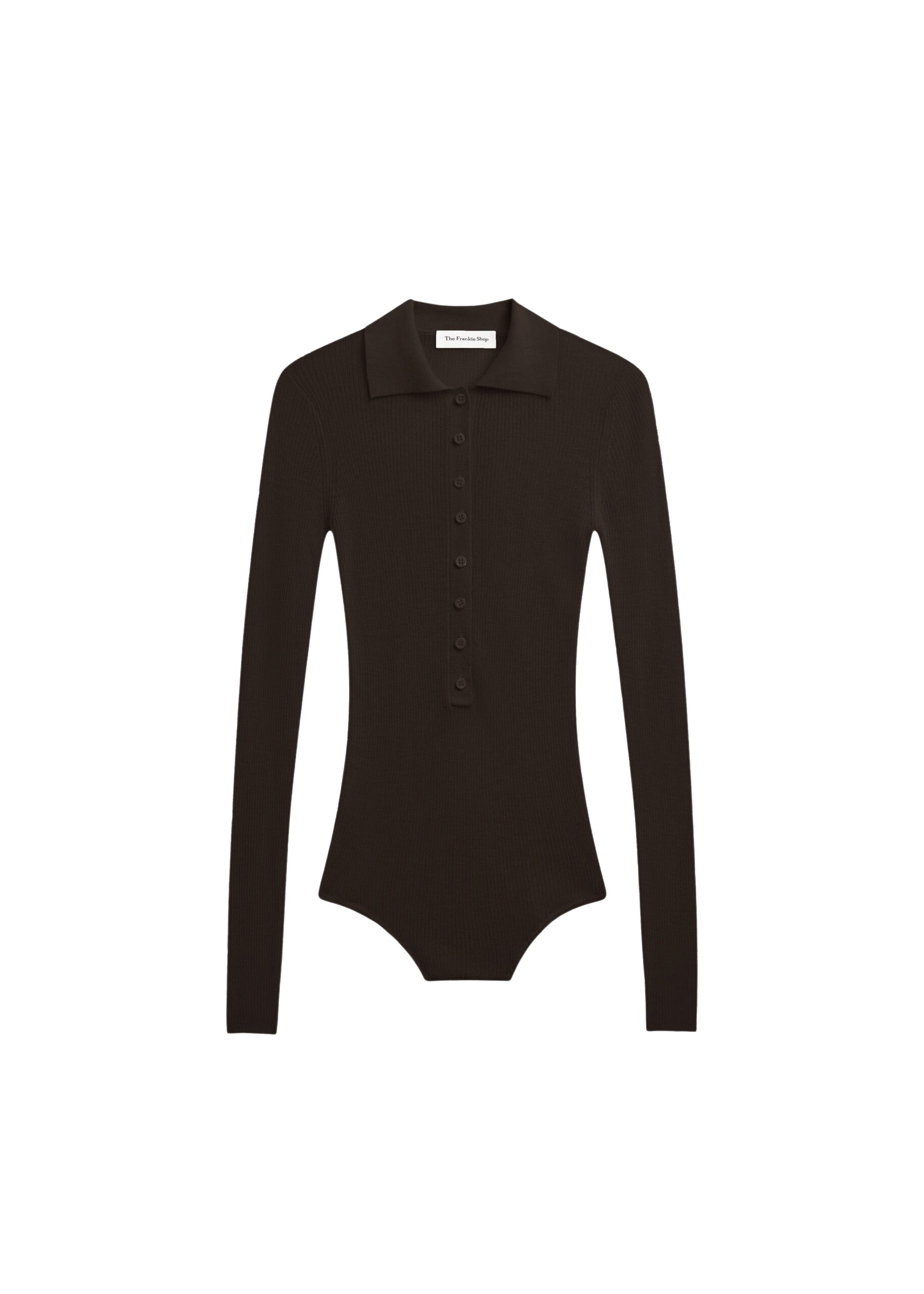 The Frankie Shop Solana Polo Bodysuit – Brown