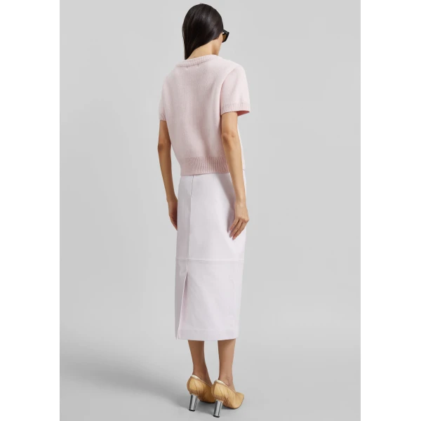 The Frankie Shop Sona Wool Knit Top - Pink - Oversized Minimalist Tops in Pink - Shop at Luxury Shoes 