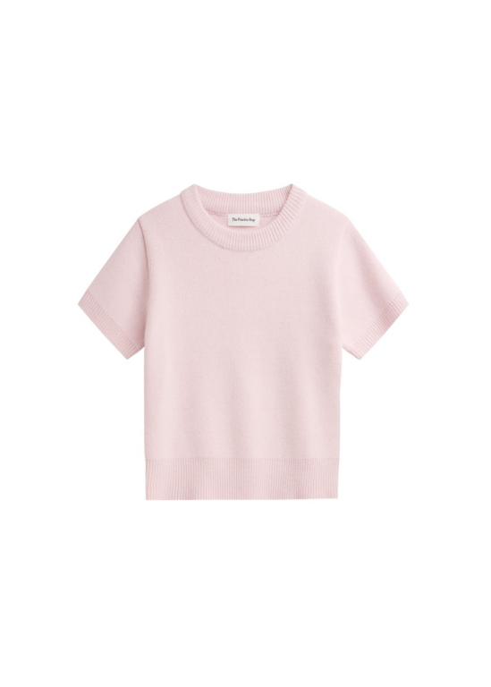 The Frankie Shop Sona Wool Knit Top - Pink - Oversized Minimalist Tops in Pink - Shop at Luxury Shoes 