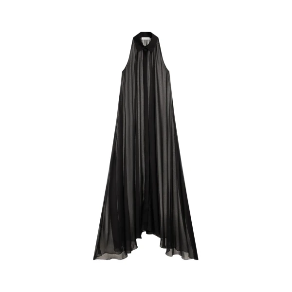 The Frankie Shop Sukie Sheer Halterneck Dress - Black - Oversized Minimalist Dresses in Black - Shop at Luxury Shoes 