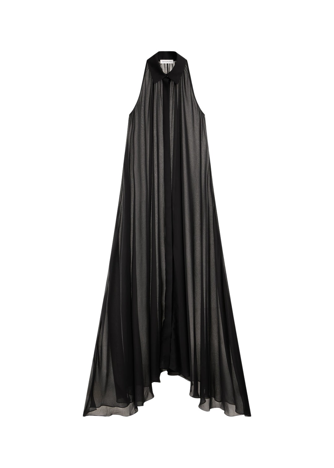 The Frankie Shop Sukie Sheer Halterneck Dress - Black - Oversized Minimalist Dresses in Black - Shop at Luxury Shoes 