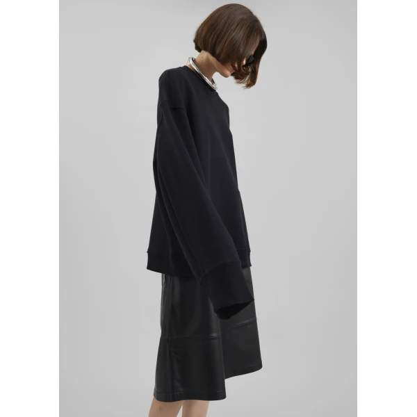 The Frankie Shop Talia Sweatshirt - Black - Oversized Minimalist Tops in Black - Shop at Luxury Shoes 