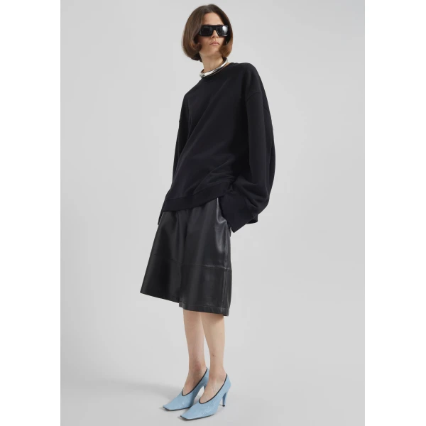 The Frankie Shop Talia Sweatshirt - Black - Oversized Minimalist Tops in Black - Shop at Luxury Shoes 