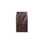 The Frankie Shop Taney Croc Leather Pencil Skirt - Dark Brown - Oversized Minimalist Skirts in Brown - Shop at Luxury Shoes 