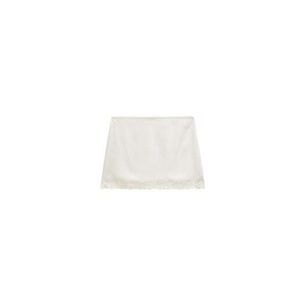 The Frankie Shop Tanvi Lace Mini Skirt - Ivory - Oversized Minimalist Skirts in Ivory - Shop at Luxury Shoes 