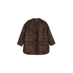 The Frankie Shop Teddy Quilted Jacket - Brown - Oversized Minimalist Jackets in Brown - Shop at Luxury Shoes 