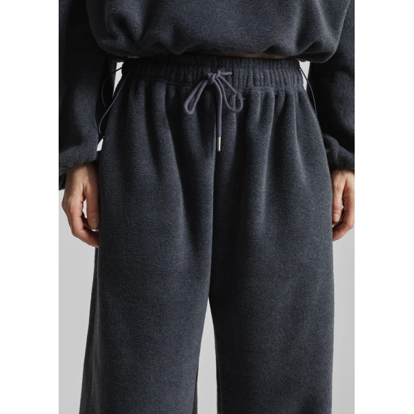 The Frankie Shop Treveray Fleece Sweatpants - Dark Grey - Oversized Minimalist Pants in Grey - Shop at Luxury Shoes 