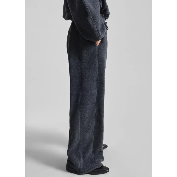 The Frankie Shop Treveray Fleece Sweatpants - Dark Grey - Oversized Minimalist Pants in Grey - Shop at Luxury Shoes 
