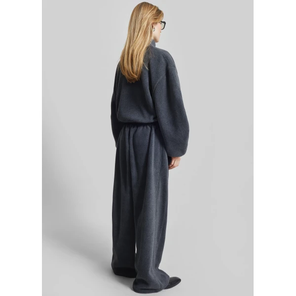 The Frankie Shop Treveray Fleece Sweatpants - Dark Grey - Oversized Minimalist Pants in Grey - Shop at Luxury Shoes 