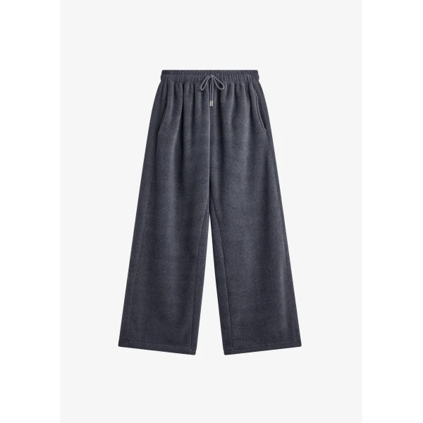 The Frankie Shop Treveray Fleece Sweatpants - Dark Grey - Oversized Minimalist Pants in Grey - Shop at Luxury Shoes 