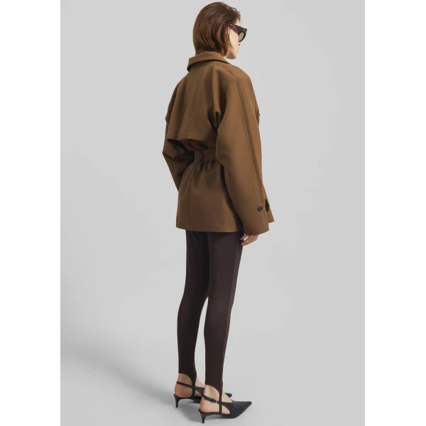 The Frankie Shop Trevose Padded Utility Jacket - Brown - Oversized Minimalist Jackets in Brown - Shop at Luxury Shoes 