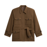 The Frankie Shop Trevose Padded Utility Jacket - Brown - Oversized Minimalist Jackets in Brown - Shop at Luxury Shoes 