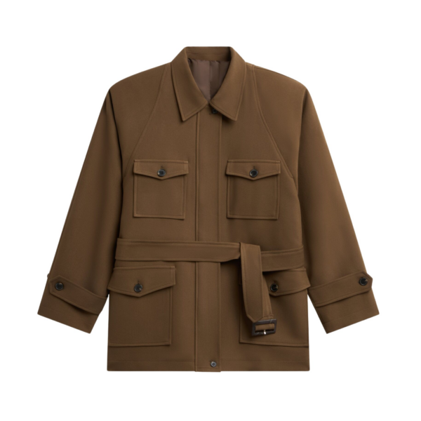 The Frankie Shop Trevose Padded Utility Jacket - Brown - Oversized Minimalist Jackets in Brown - Shop at Luxury Shoes 