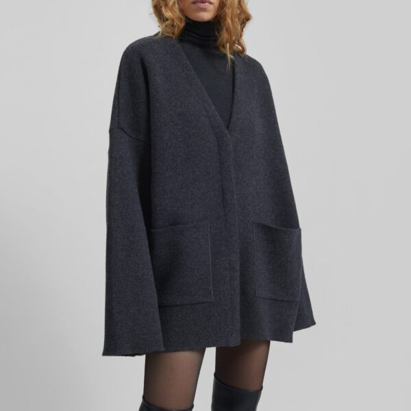 The Frankie Shop Tynset Oversized Cardigan – Charcoal, view 2